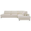 ECKSOFA in Cord, Plüsch Beige  - Beige/Schwarz, Design, Kunststoff/Textil (332/244cm) - Livetastic
