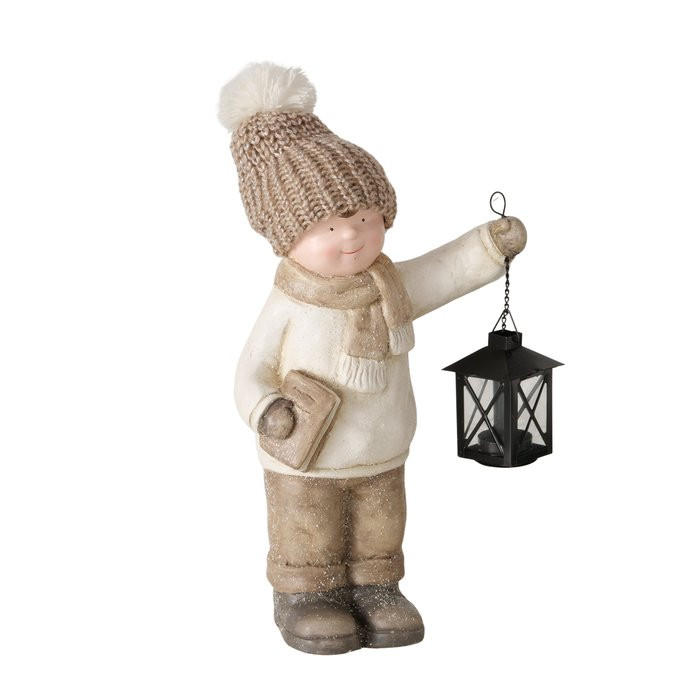 GYEREK DÍSZFIGURA - barna/fekete, Lifestyle, kő/textil (24,5/15/40cm)