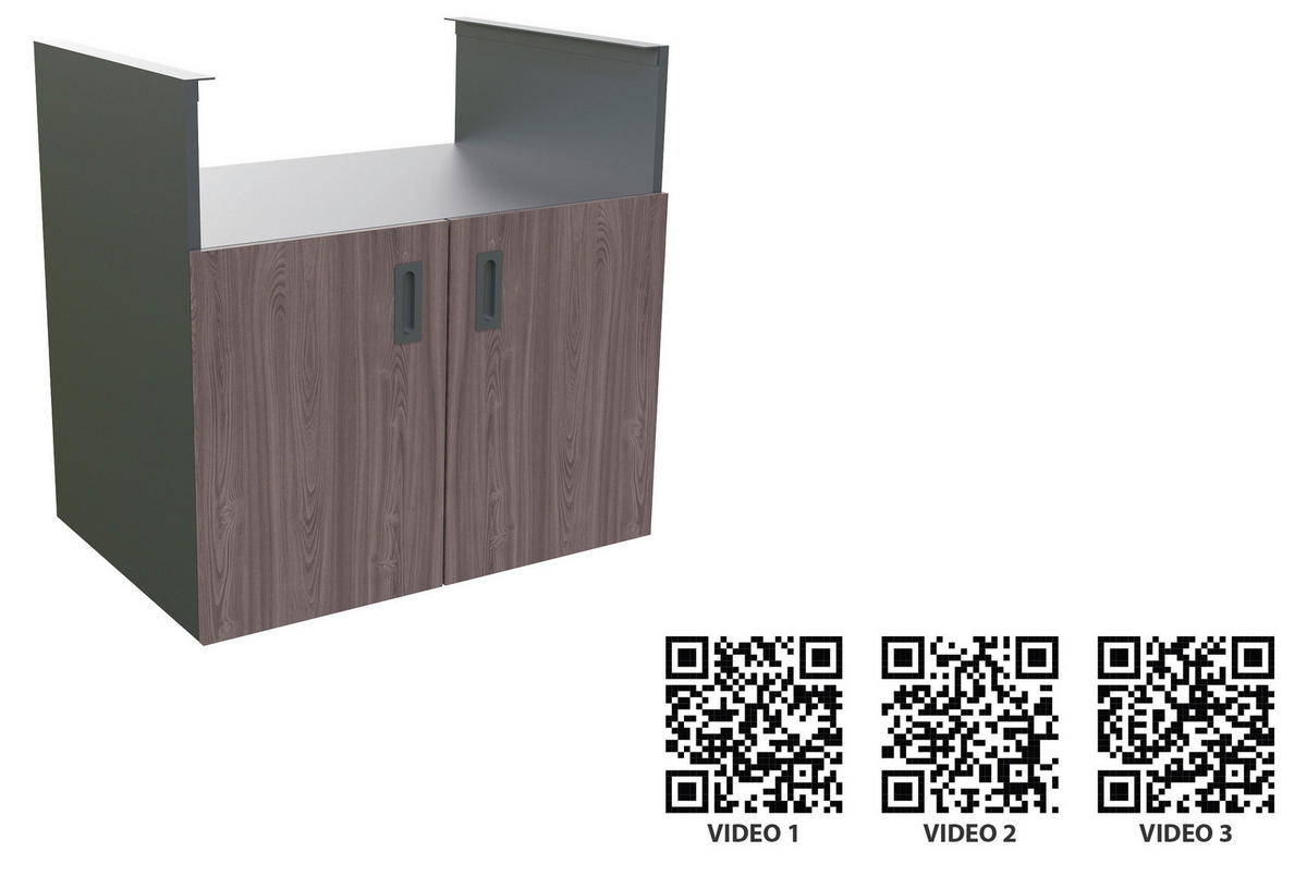 GRILLUNTERSCHRANK - Anthrazit/Walnussfarben, Basics, Metall (90/92/63cm) - Modante
