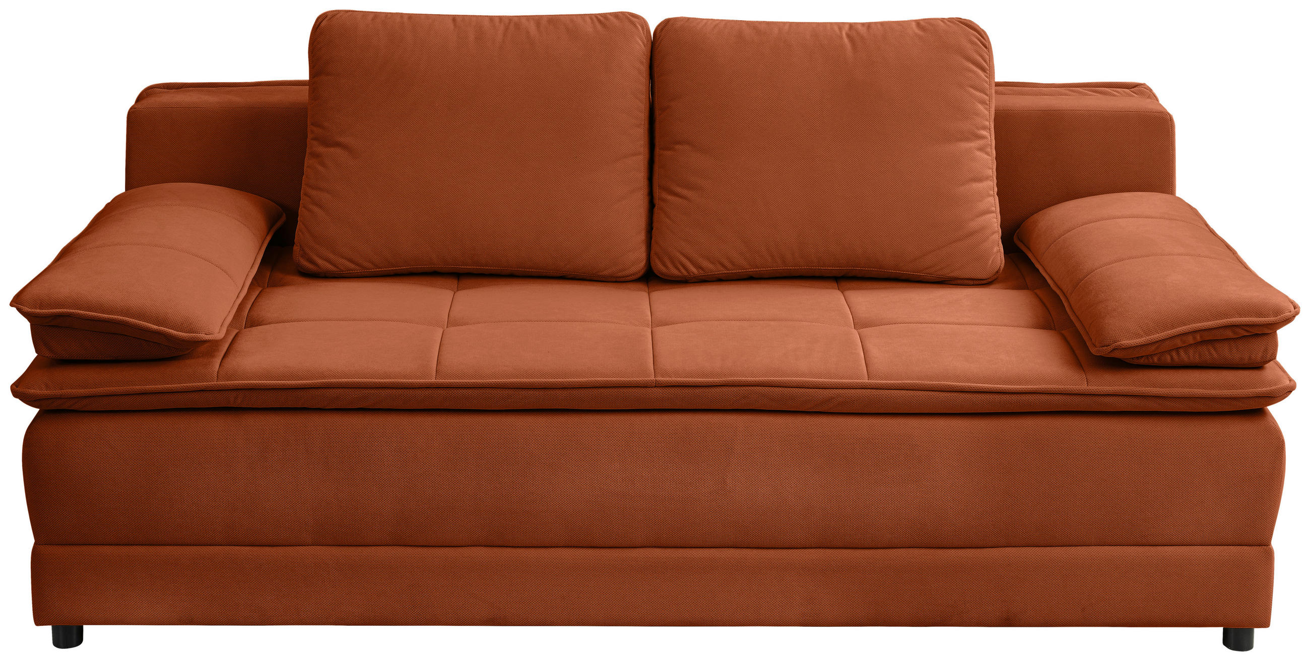 SCHLAFSOFA  mit Liegefunktion Webstoff Rostfarben  - Rostfarben/Schwarz, MODERN, Kunststoff/Textil (202/73-92/105cm) - MID.YOU