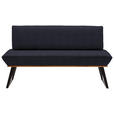 SITZBANK 160/87/64 cm  in Schwarz, Eichefarben  - Eichefarben/Schwarz, Design, Holz/Textil (160/87/64cm) - Voleo