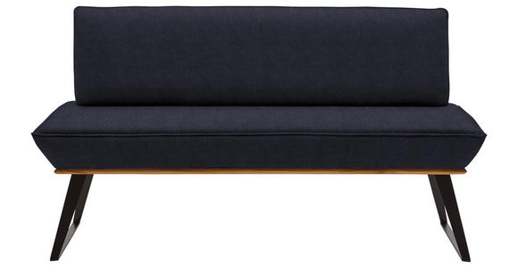SITZBANK 160/87/64 cm in Schwarz, Eichefarben - Eichefarben/Schwarz, Design, Holz/Textil (160/87/64cm) - Voleo