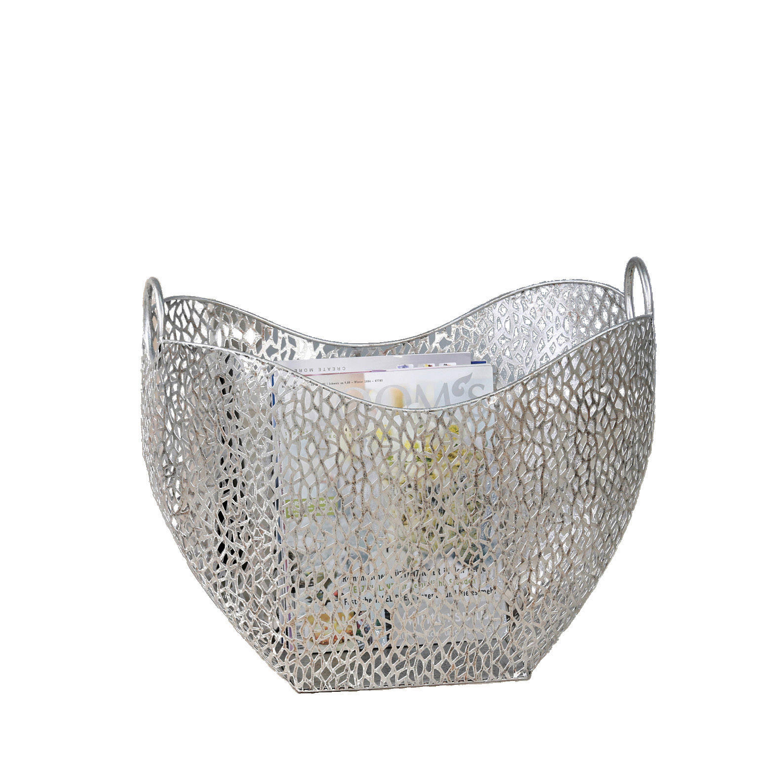 ZEITUNGSSTÄNDER  - Silberfarben, Basics, Metall (52/41,5/27cm)