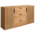 KOMMODE Rubea  in 147/94/42 cm  - Eichefarben/Schwarz, LIFESTYLE, Holz/Holzwerkstoff (147/94/42cm) - Linea Natura