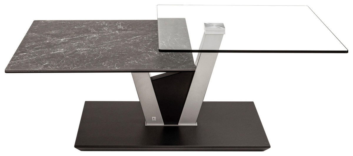 COUCHTISCH ESG 118/65/36-43 cm Anthrazit, Silberfarben  - Anthrazit/Silberfarben, Design, Glas/Keramik (118/65/36-43cm) - Venda