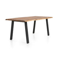 ESSTISCH in Holz 140/80/76,5 cm  - Schwarz/Naturfarben, MODERN, Holz/Metall (140/80/76,5cm) - Livetastic