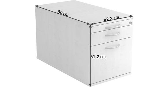 ROLLCONTAINER 42,8/51,2/80 cm  - Alufarben/Grau, KONVENTIONELL, Holzwerkstoff/Kunststoff (42,8/51,2/80cm) - Venda