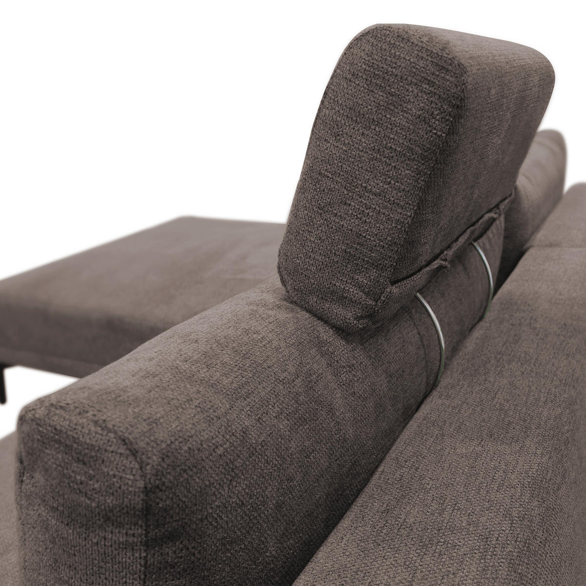 ECKSOFA Graubraun Webstoff  - Graubraun/Schwarz, Design, Textil/Metall (192/260cm) - MID.YOU