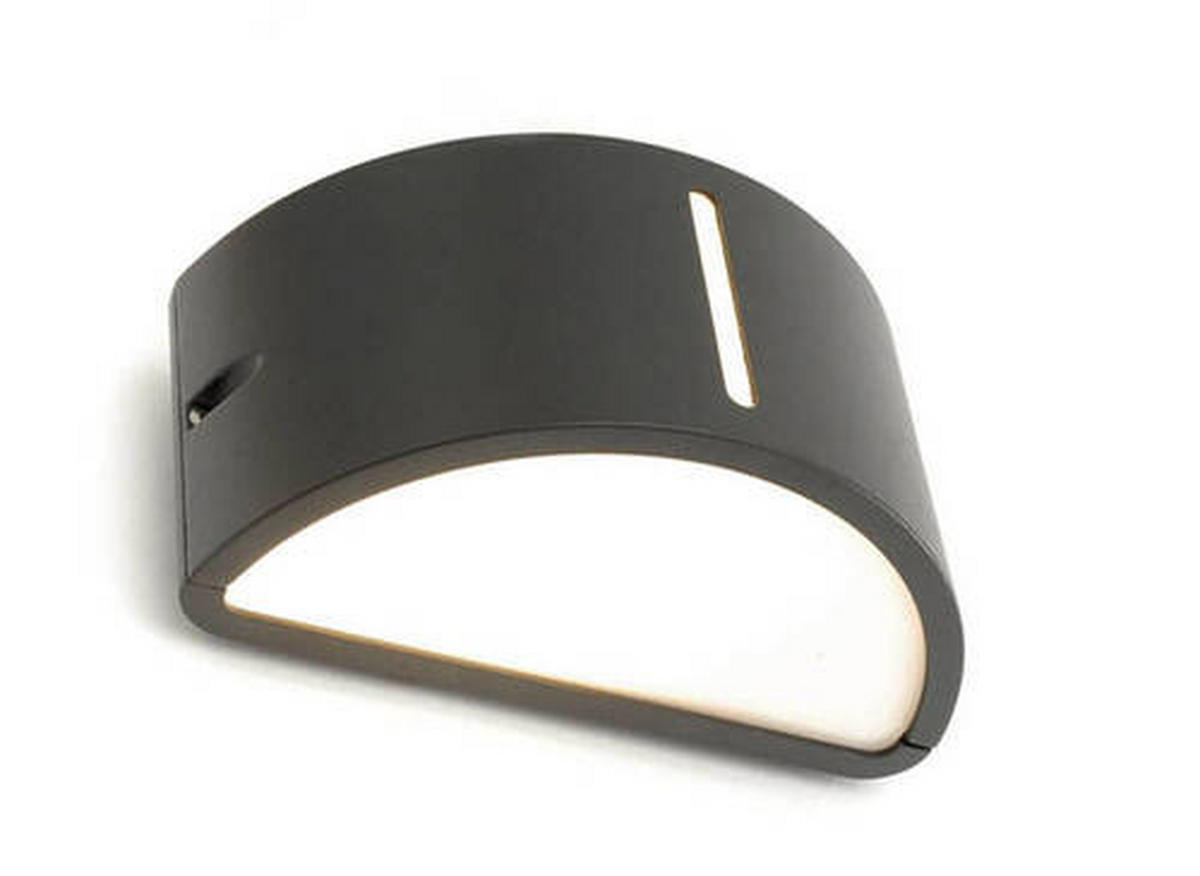 AUßENWANDLEUCHTE   - Anthrazit/Weiß, Design, Kunststoff/Metall (13,5/25/12cm)