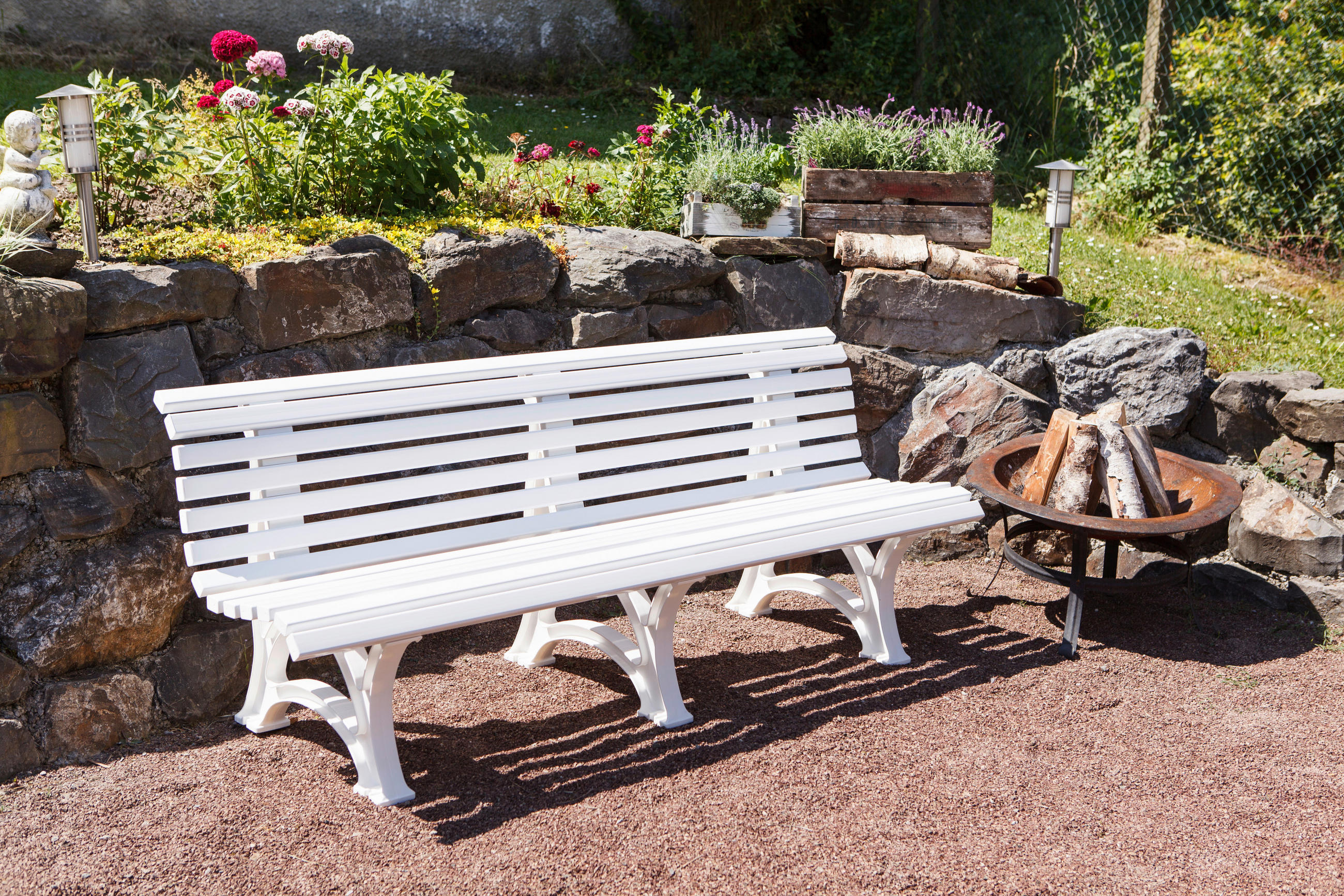 GARTENBANK 200/80/64 cm   - Weiß, Basics, Kunststoff (200/80/64cm) - Modante