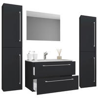 BADEZIMMER  in 127 cm  - Weiss/Schwarz, Modern, Keramik/Holzwerkstoff (127cm) - MID.YOU