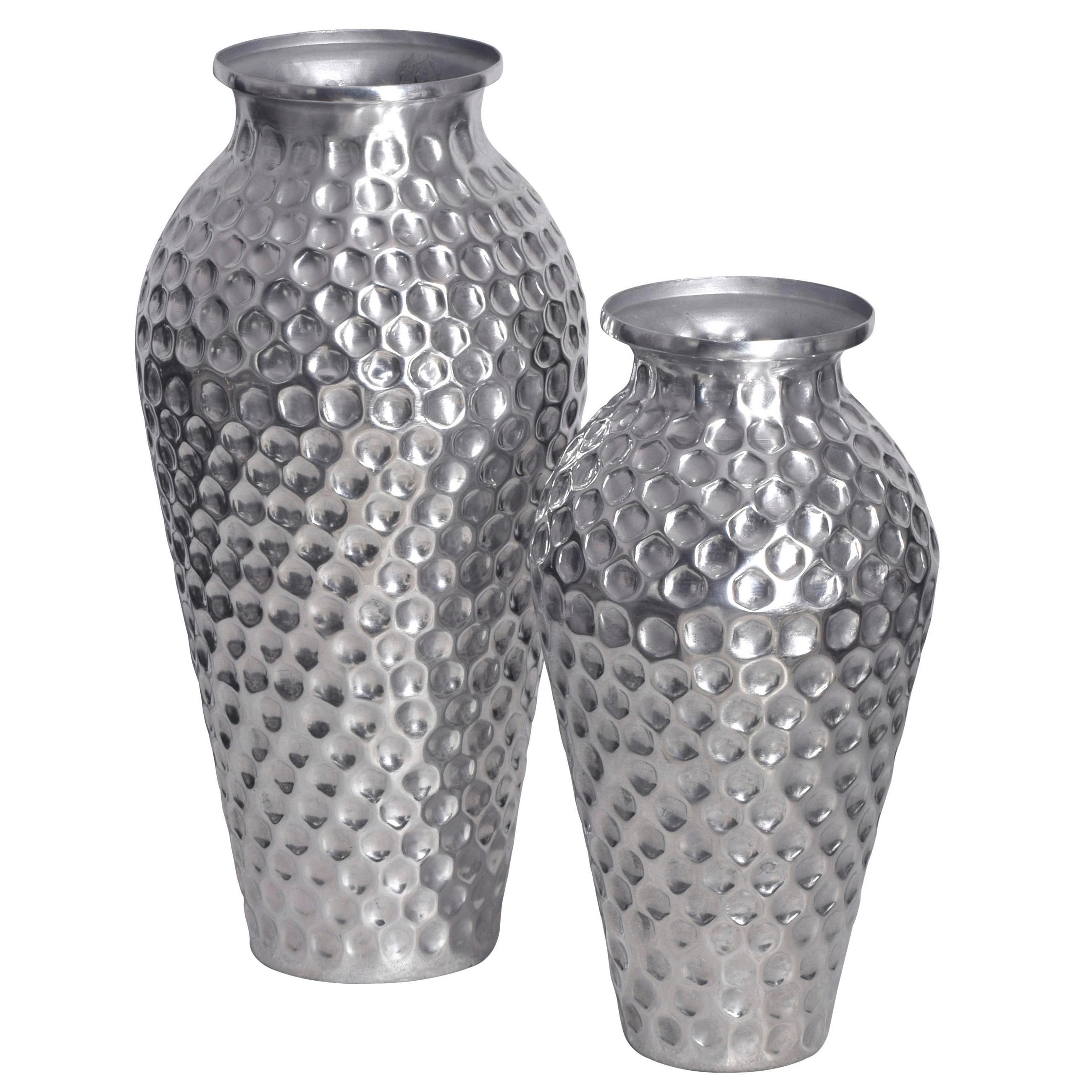 DEKOVASE  - Silberfarben, Design, Metall (26/51/26cm) - Livetastic