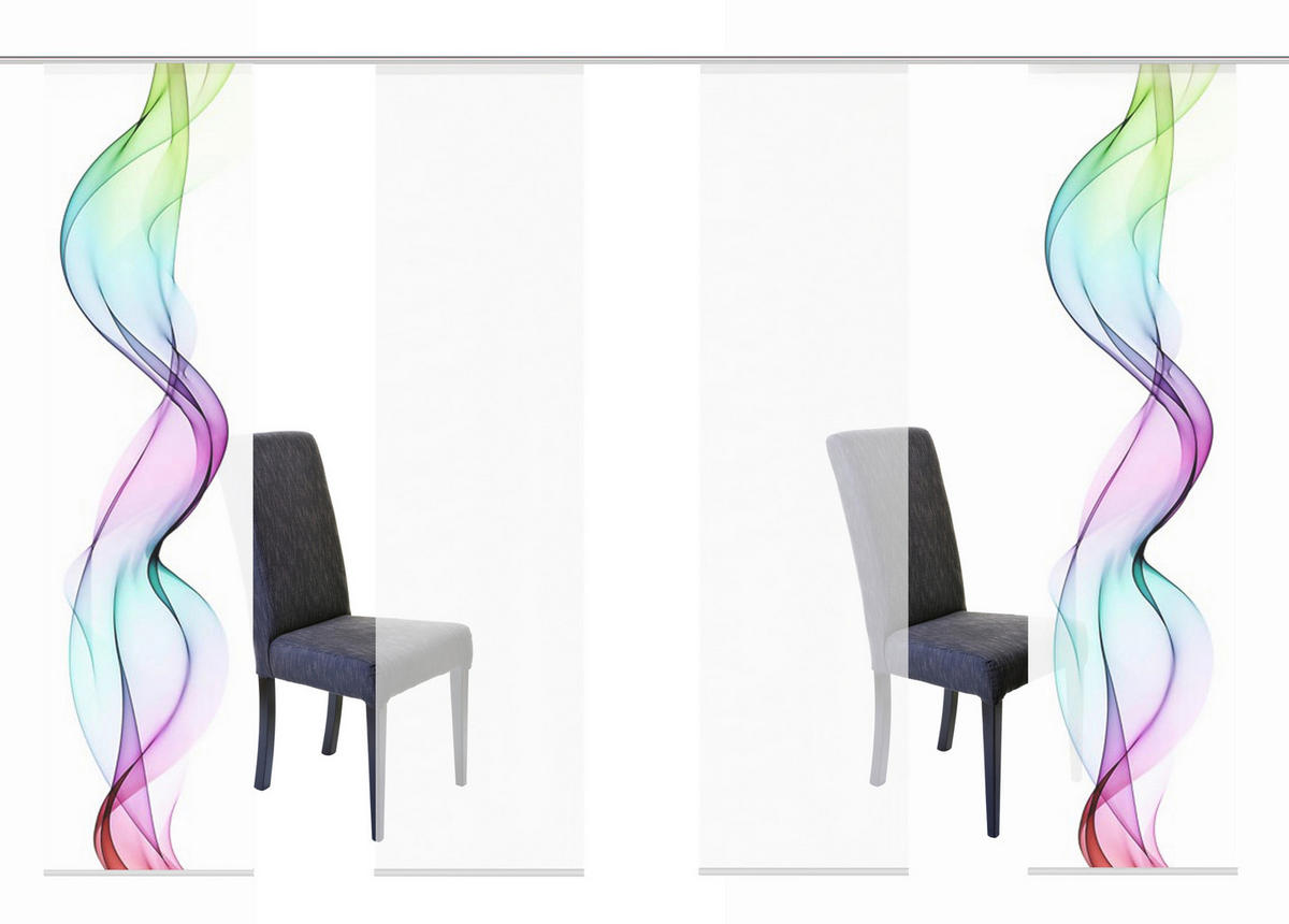 FLÄCHENVORHANG in Multicolor halbtransparent  - Multicolor, Design, Textil (4x60/245cm)