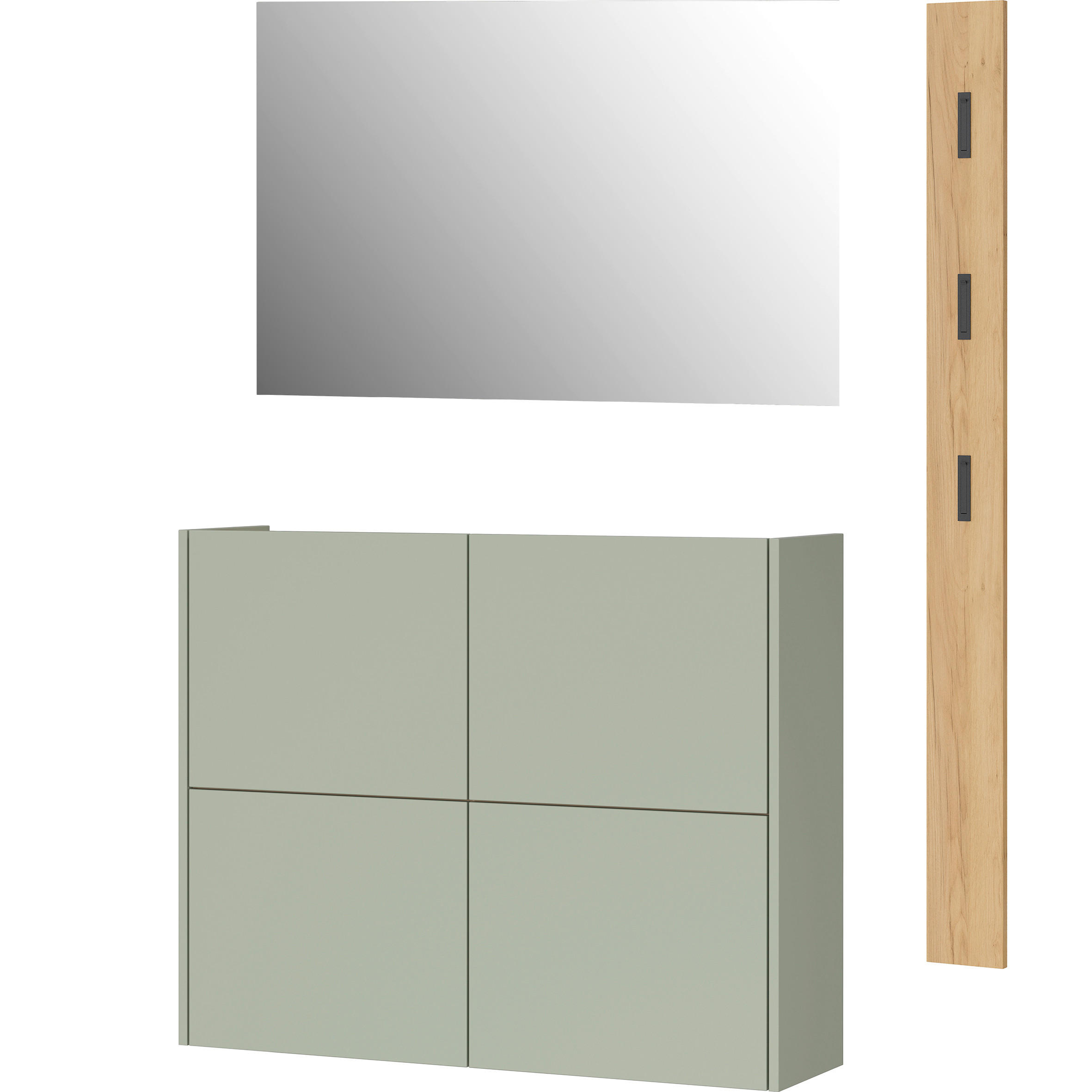 Livetastic Garderobe Gw-Binetto Grün, Eiche 127x200x27 cm