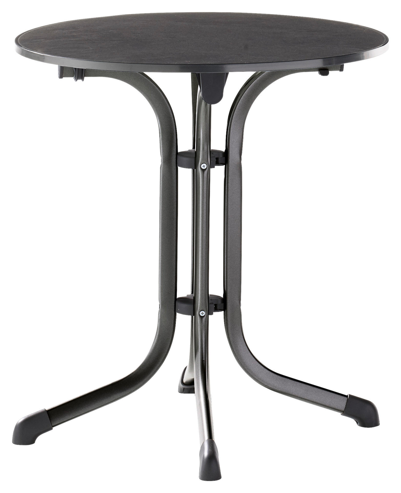 GARTENKLAPPTISCH 68/68/72 cm Metall rund  - Schieferfarben/Anthrazit, Basics, Kunststoff/Metall (68/68/72cm) - Sieger