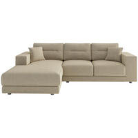 ECKSOFA Verona Champagner Flachgewebe  inkl.  - Champagner, Design, Kunststoff/Textil (195/272cm) - Livetastic