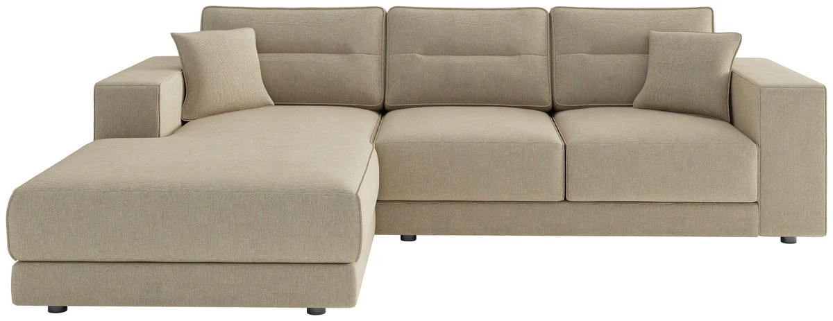 ECKSOFA Verona Champagner Flachgewebe  inkl.  - Champagner, Design, Kunststoff/Textil (195/272cm) - Livetastic