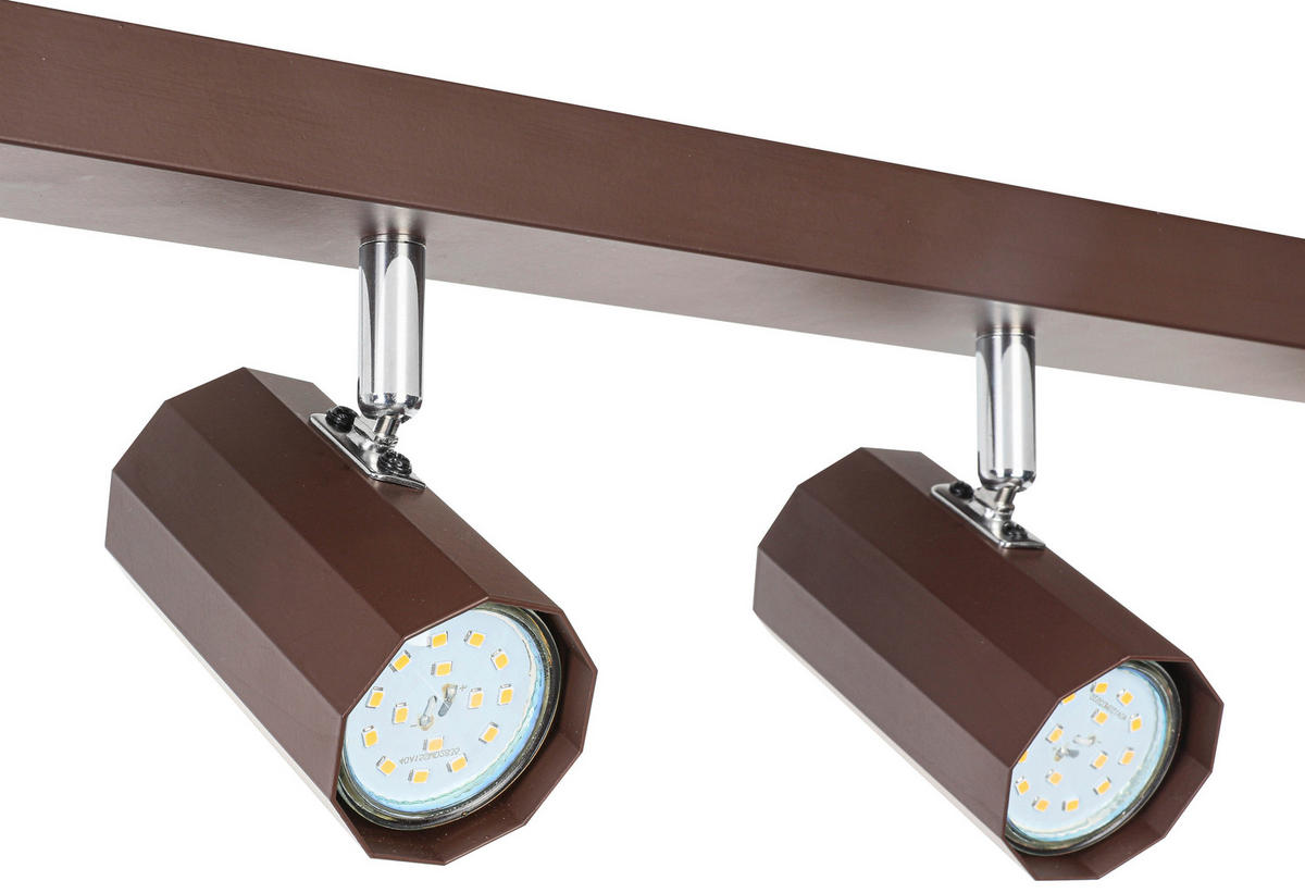 DECKENLEUCHTE 57/14,5/10,5 cm   - Chromfarben/Mokka, Trend, Kunststoff/Metall (57/14,5/10,5cm) - Novel