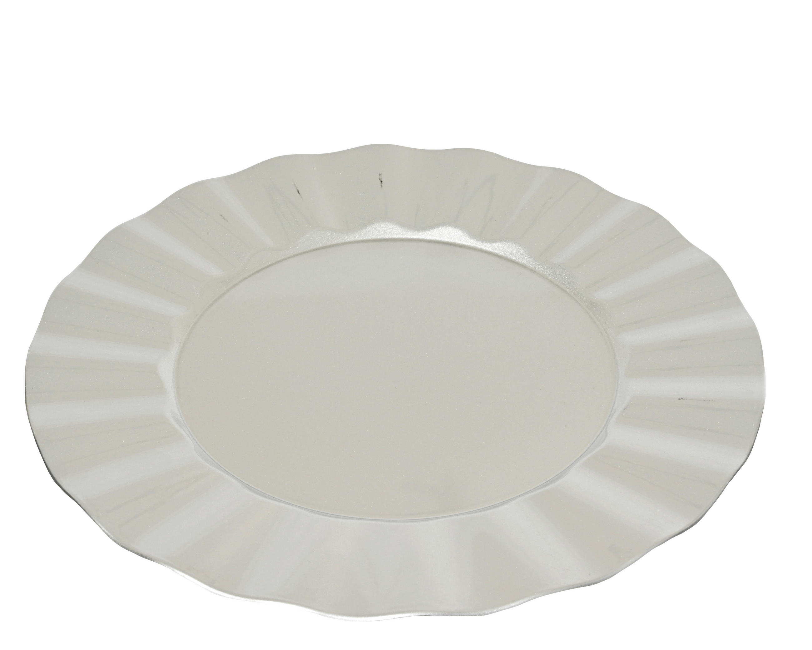 DÍSZTÁNYÉR - ezüstszínű, Basics, műanyag (33/33/1.5cm)