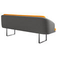 SITZBANK 255/89/68 cm Velours, Flachgewebe Anthrazit, Currygelb Metall  - Currygelb/Anthrazit, Design, Textil/Metall (255/89/68cm) - Dieter Knoll