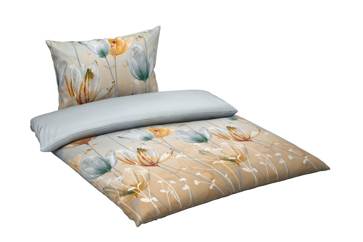 WENDEBETTWÄSCHE 2-teilig Satin, Flachgewebe 140/200 cm  - Hellgelb, Basics, Textil (140/200cm) - Esposa