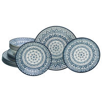 TAFELSERVICE Blau, Multicolor, Weiß Mexico Blue 18-teilig  - Blau/Multicolor, Basics, Keramik - Creatable
