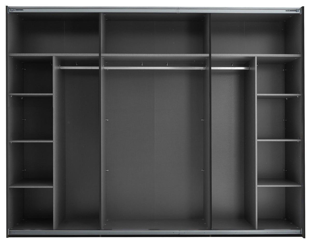 SCHWEBETÜRENSCHRANK  in Graphitfarben  - Alufarben/Graphitfarben, MODERN, Holzwerkstoff/Metall (270/210/60cm) - Livetastic