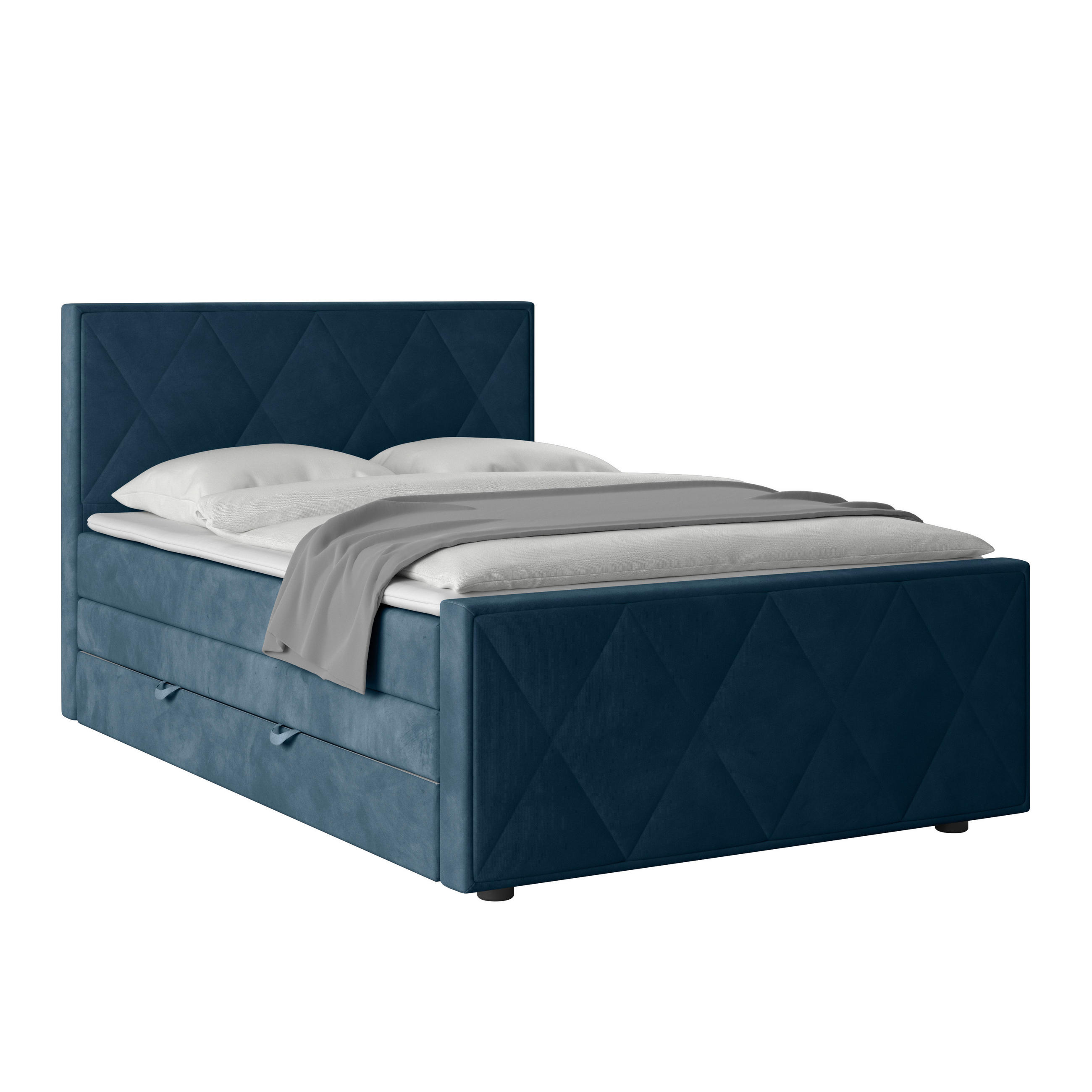 BOXSPRINGBETT 140/200 cm  in Blau  - Blau, MODERN, Holz/Kunststoff (140/200cm) - MID.YOU