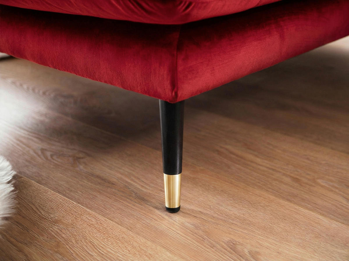 ECKSOFA Eckteil  TOKIO-REC.2S Dunkelrot Samt  - Dunkelrot, MODERN, Holz/Textil (275/157cm) - MID.YOU