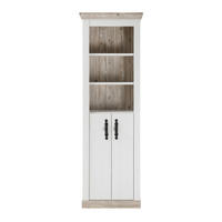 HOCHSCHRANK 65/200/35 cm  - Schwarz/Pinienfarben, Design, Holzwerkstoff/Metall (65/200/35cm) - MID.YOU