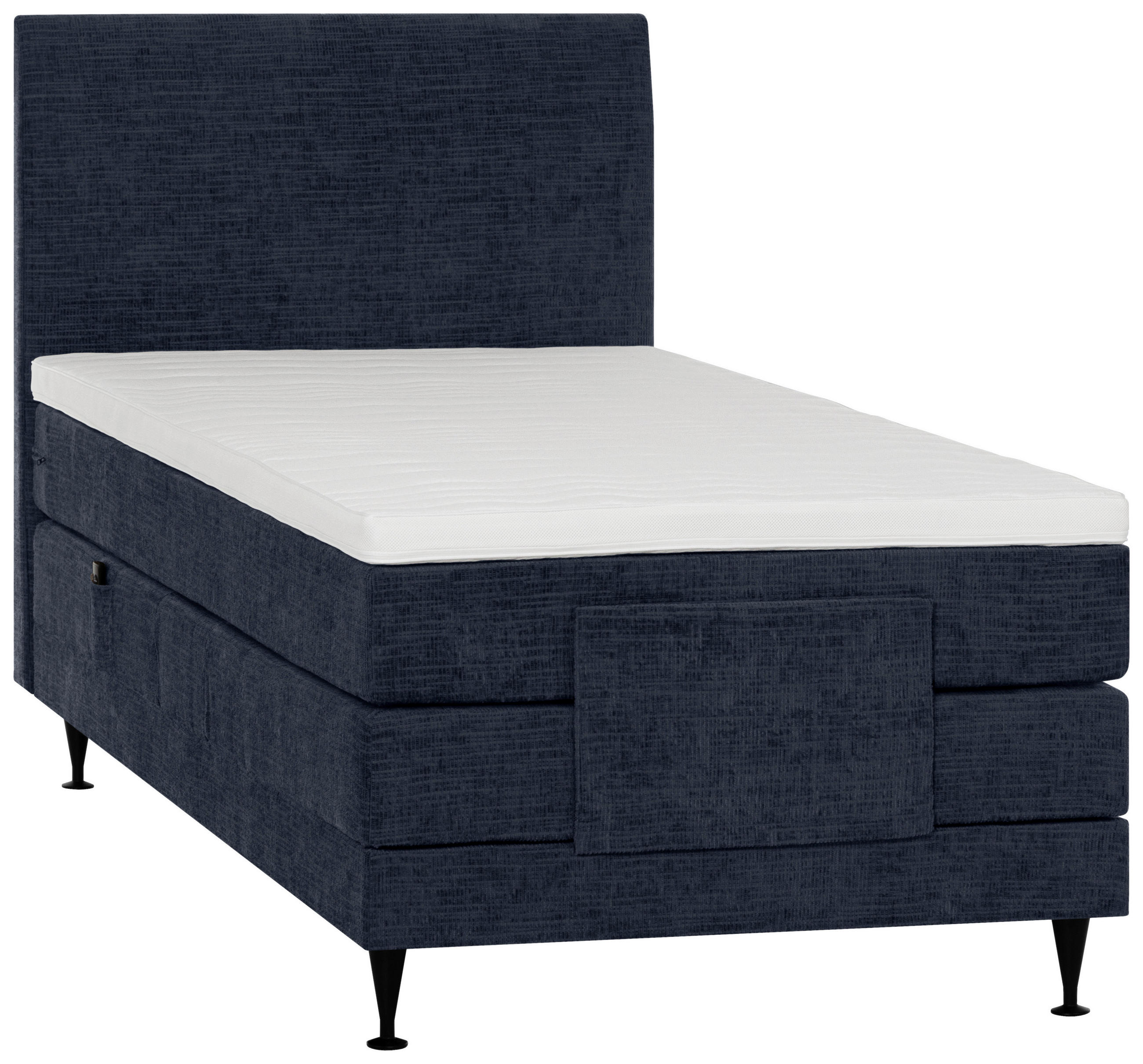 BOXSPRINGBETT 120/200 cm  Dunkelblau  - Schwarz/Dunkelblau, Konventionell, Holzwerkstoff/Textil (120/200cm) - Welnova