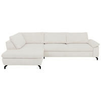 ECKSOFA in Cord, Velours Beige  - Beige/Schwarz, Design, Textil/Metall (197/291cm) - Beldomo Style
