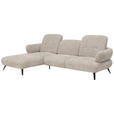 ECKSOFA in Chenille Taupe  180/282 cm  - Taupe/Schwarz, MODERN, Textil/Metall (180/282cm) - Novel