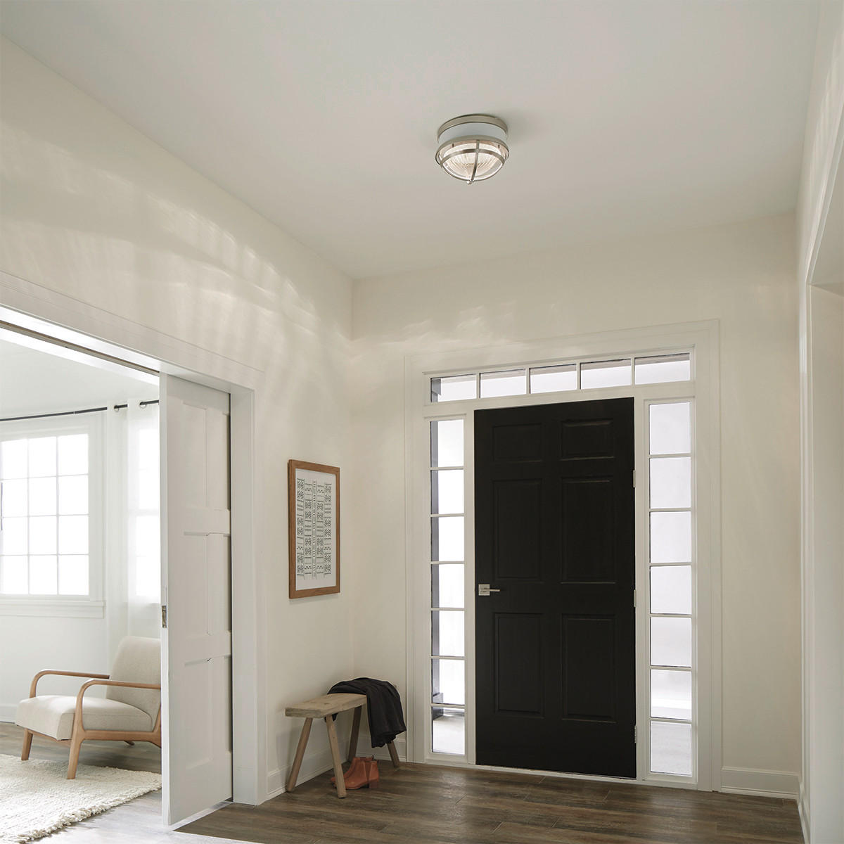 DECKENLEUCHTE  30.5/19.9 cm    - Weiss/Nickelfarben, Konventionell, Glas/Metall (30.5/19.9cm) - Elstead Lighting