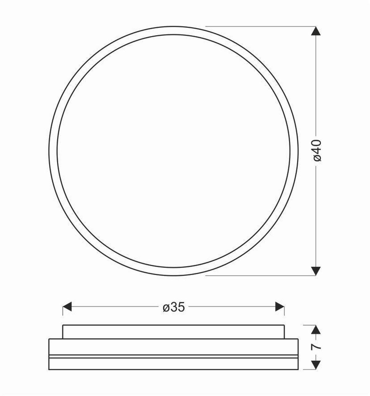 LED-TAKLAMPA Montana 40/40/7 cm  - vit/guldfärgad, Klassisk, metall/plast (40/40/7cm)