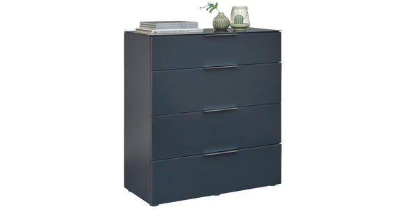 KOMMODE in 90/98/42 cm - Anthrazit/Anthrazit Hochglanz, Design, Glas/Holzwerkstoff (90/98/42cm) - Voleo