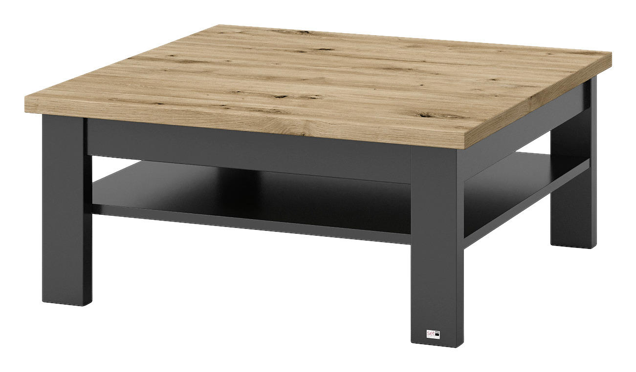 COUCHTISCH rechteckig Graphitfarben, Eiche Artisan - Graphitfarben/Eiche Artisan, Design (90/90/40cm) - SetOne by Musterring