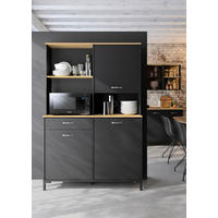 BUFFET 119/180/41 cm  in Schwarz  - Schwarz/Bronzefarben, Trend, Holzwerkstoff/Kunststoff (119/180/41cm) - MID.YOU