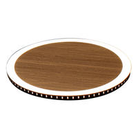 LED-DECKENLEUCHTE Moon 40/4,1 cm   - Eichefarben/Schwarz, Design, Metall (40/4,1cm)