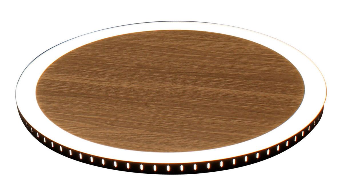 LED-DECKENLEUCHTE Moon 40/4,1 cm   - Eichefarben/Schwarz, Design, Metall (40/4,1cm)