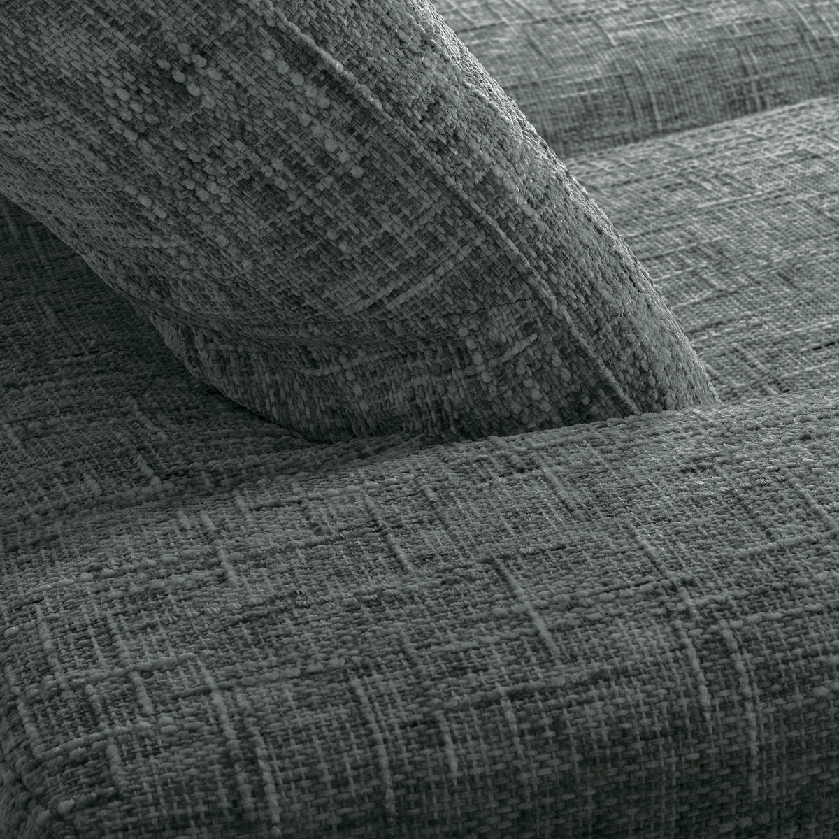 ECKSOFA PORTLAND Anthrazit Struktur Kopfteilverstellung  - Chromfarben/Anthrazit, Design, Holz/Textil (187/295cm) - Livetastic