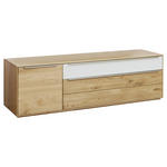 LOWBOARD  in 182/54/50 cm  - Eichefarben/Silberfarben, Design, Glas/Holz (182/54/50cm) - Waldwelt