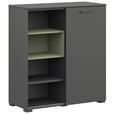 KOMMODE in 100/108/41,9 cm - Salbeigrün/Anthrazit, Design, Holzwerkstoff/Metall (100/108/41,9cm) - Cantus