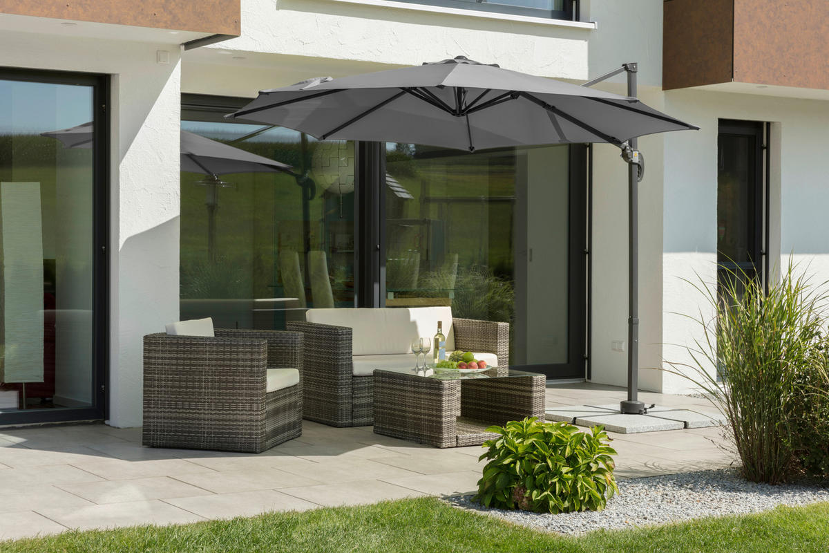 AMPELSCHIRM   - Anthrazit, Basics, Textil/Metall (352/244/300cm) - Schneider