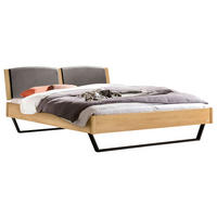 BETT 180/200 cm  in Eichefarben  - Eichefarben/Dunkelgrau, Design, Holz/Metall (180/200cm) - Hasena