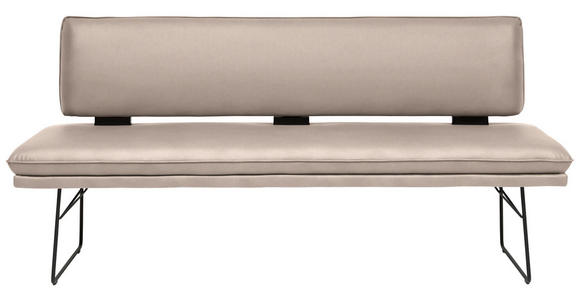 SITZBANK in Metall, Textil Schwarz, Greige  - Greige/Schwarz, Design, Textil/Metall (195/91/65cm) - Dieter Knoll