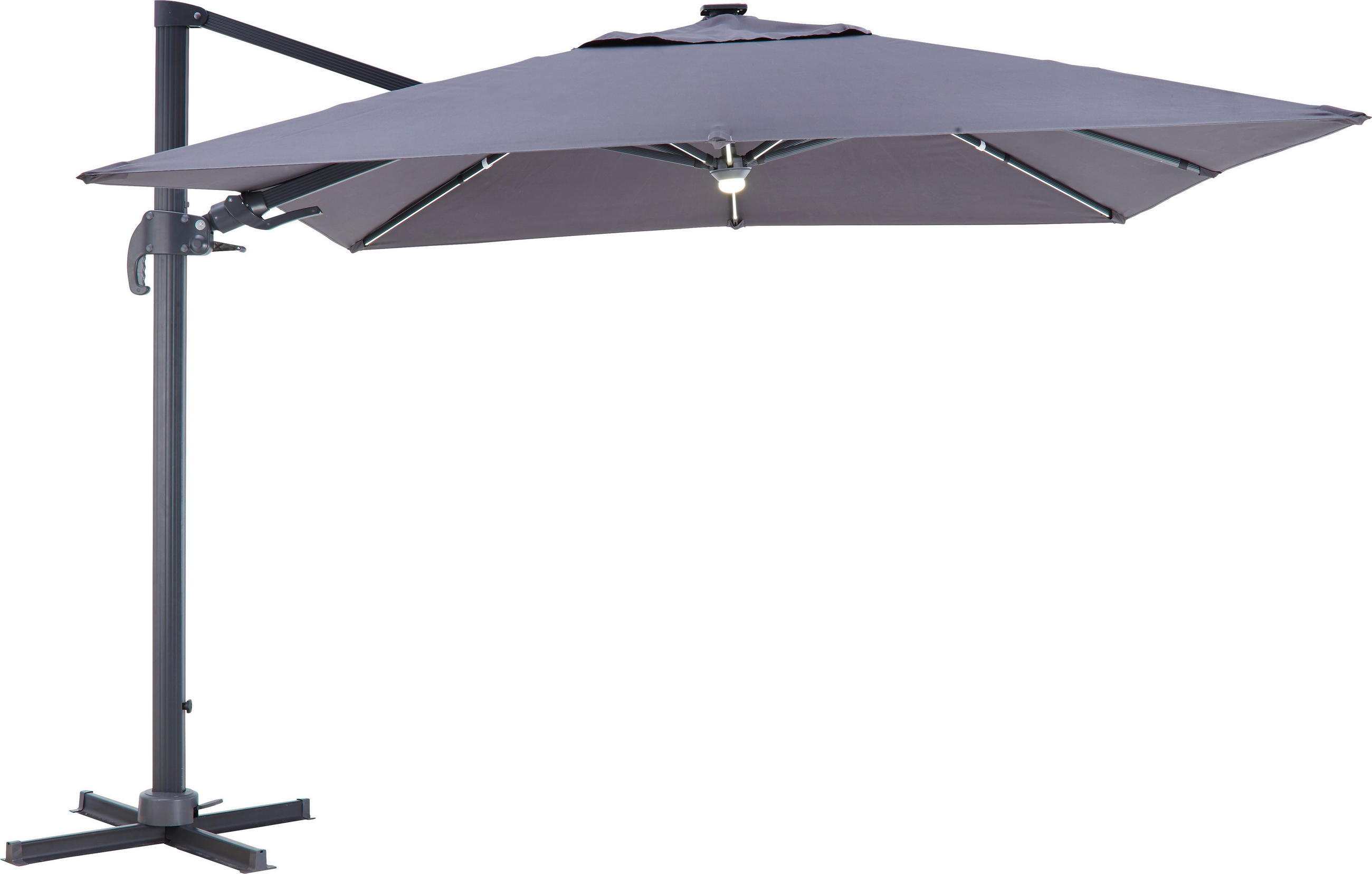 ZGLOBNI SUNCOBRAN - antracit, Lajfstajl, metal/tekstil (300/300cm) - Ambia Garden