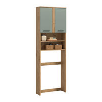WASCHMASCHINENSCHRANK BLAKE 63/191/25 cm  - Salbeigrün/Schwarz, Trend, Holzwerkstoff/Kunststoff (63/191/25cm) - MID.YOU