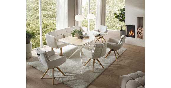 ESSTISCH      - Eiche Bianco/Creme, Design, Holz/Metall (200/100/76cm) - Valnatura