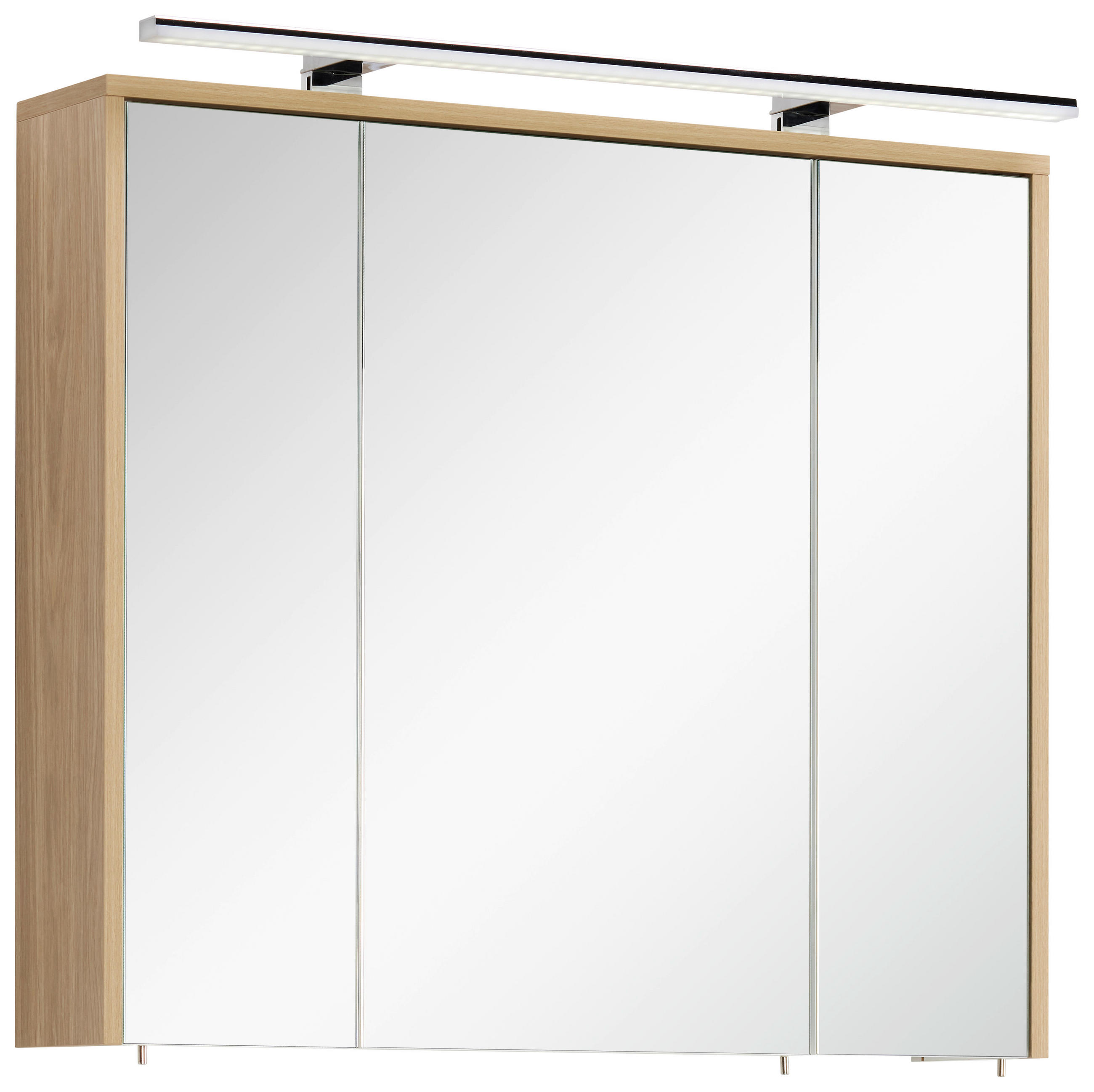 SPIEGELSCHRANK 83,3/75,8/16,1 cm  - Eichefarben/Nickelfarben, Basics, Glas/Holzwerkstoff (83,3/75,8/16,1cm) - Stylife